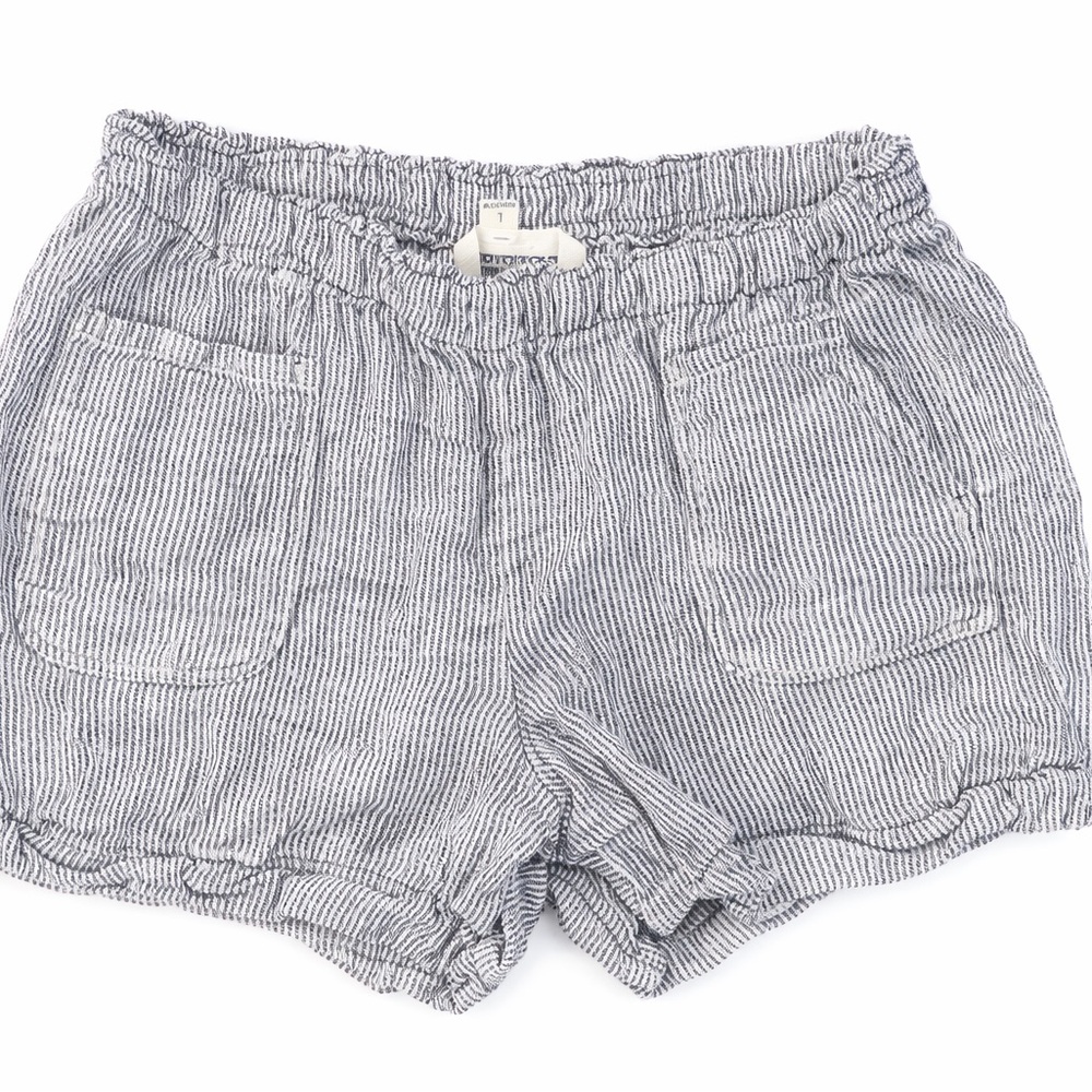 Briggs New York Black and White Striped High Waist Shorts